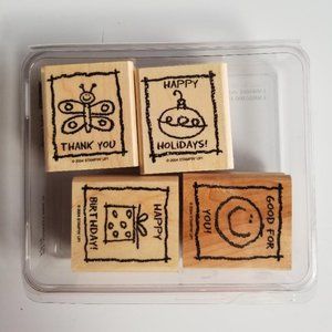 Stampin Up! 2004 Kids Cards Set of 4 mounted stamps